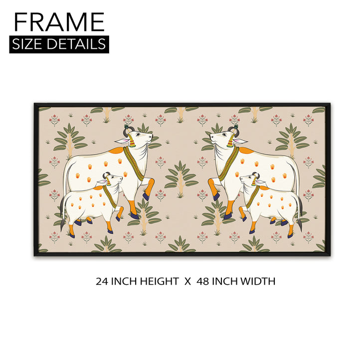 Indian Traditional Pichwai Wall Art Canvas Painting for Home Decor (PICHWA15)