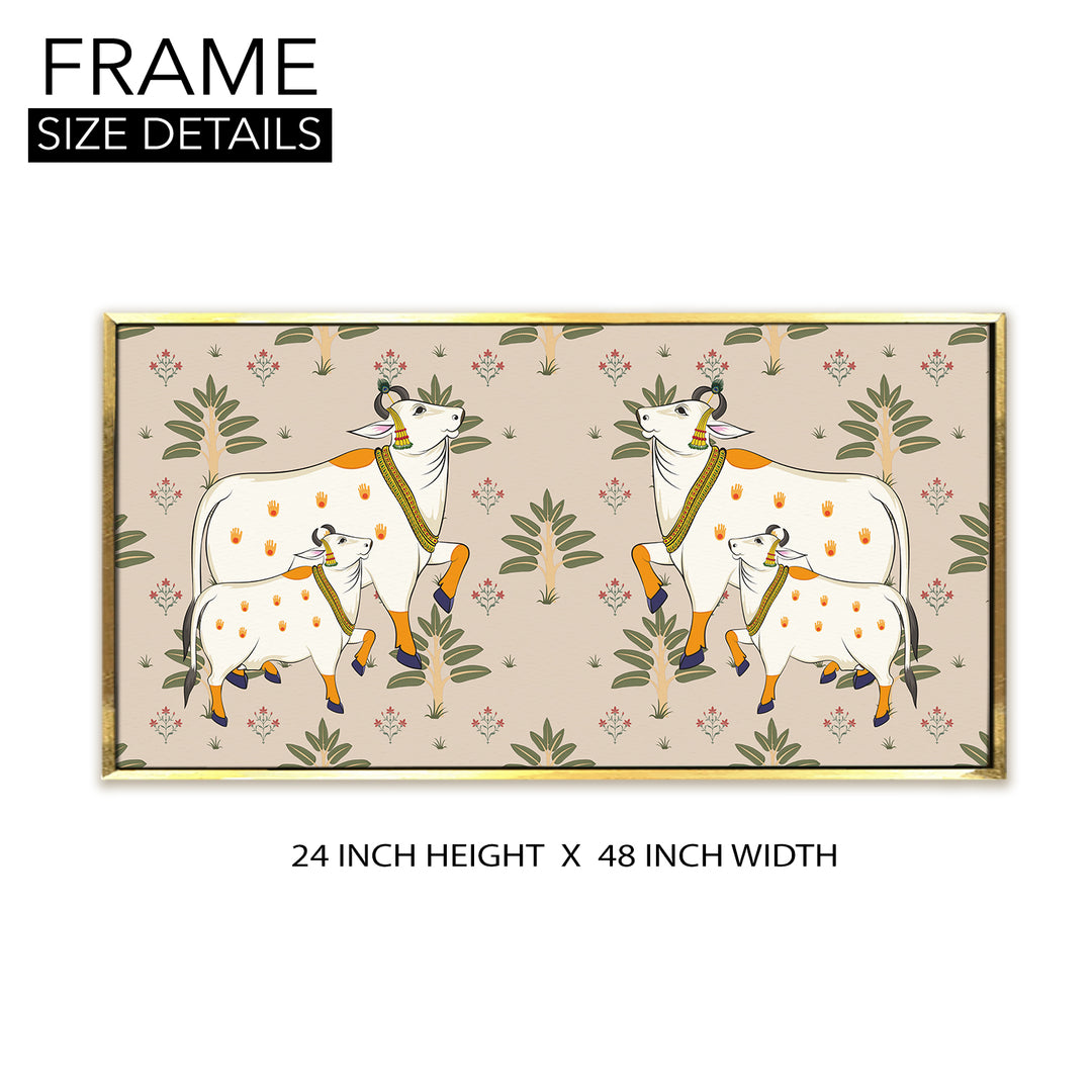 Indian Traditional Pichwai Wall Art Canvas Painting for Home Decor (PICHWA15)