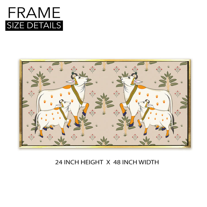 Indian Traditional Pichwai Wall Art Canvas Painting for Home Decor (PICHWA15)