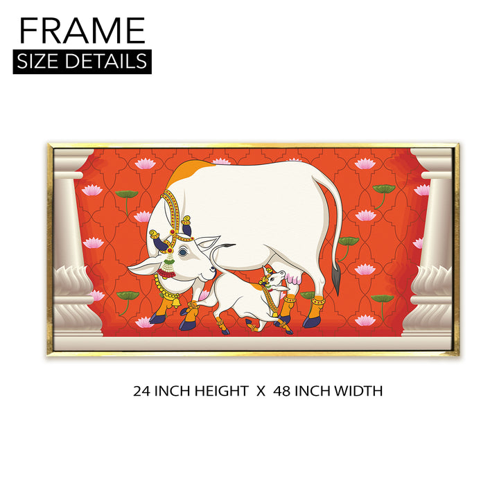 Indian Traditional Pichwai Wall Art Canvas Painting for Home Decor (PICHWA13)