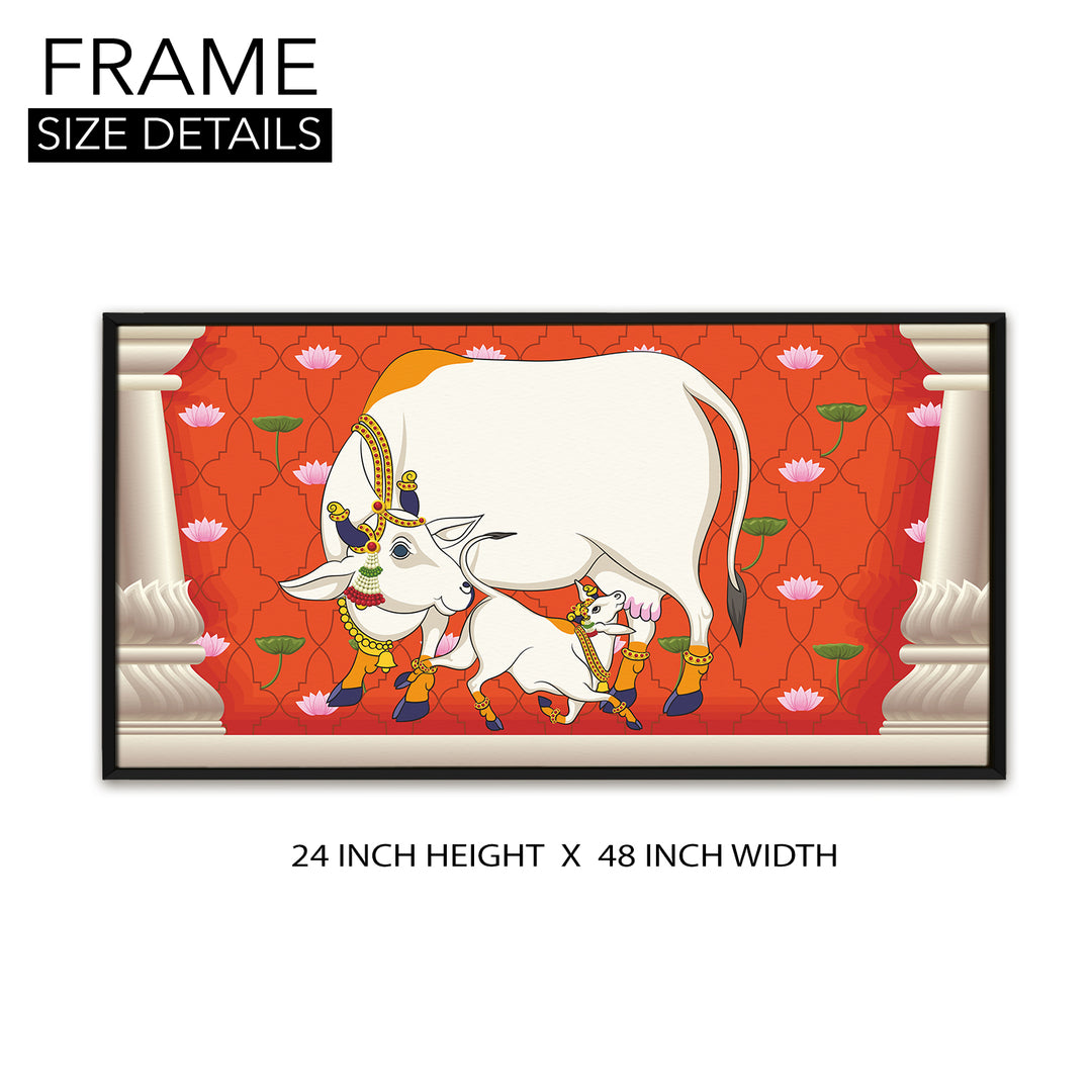 Indian Traditional Pichwai Wall Art Canvas Painting for Home Decor (PICHWA13)