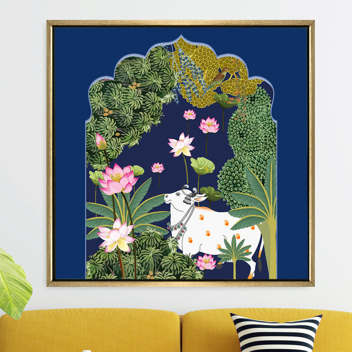 Indian Traditional Pichwai Canvas Painting for Home and Office Decor (PICHWA02)