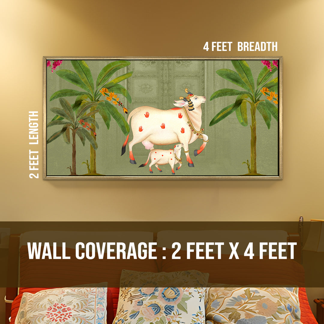 Indian Traditional Pichwai Wall Art Canvas Painting for Home Decor (PICHWA17)