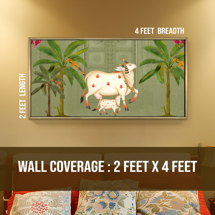 Indian Traditional Pichwai Wall Art Canvas Painting for Home Decor (PICHWA17)