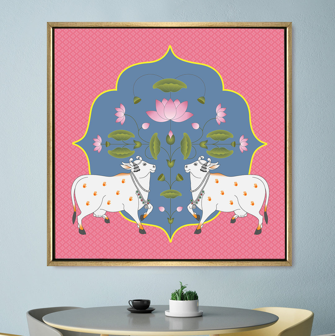 Indian Traditional Pichwai Wall Art Canvas Painting for Home Decor (PICHWA05)