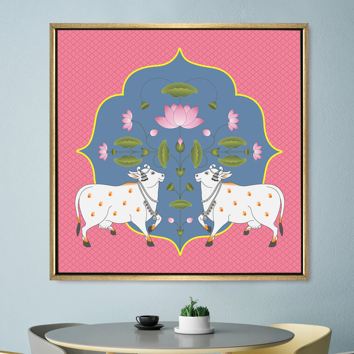 Indian Traditional Pichwai Wall Art Canvas Painting for Home Decor (PICHWA05)