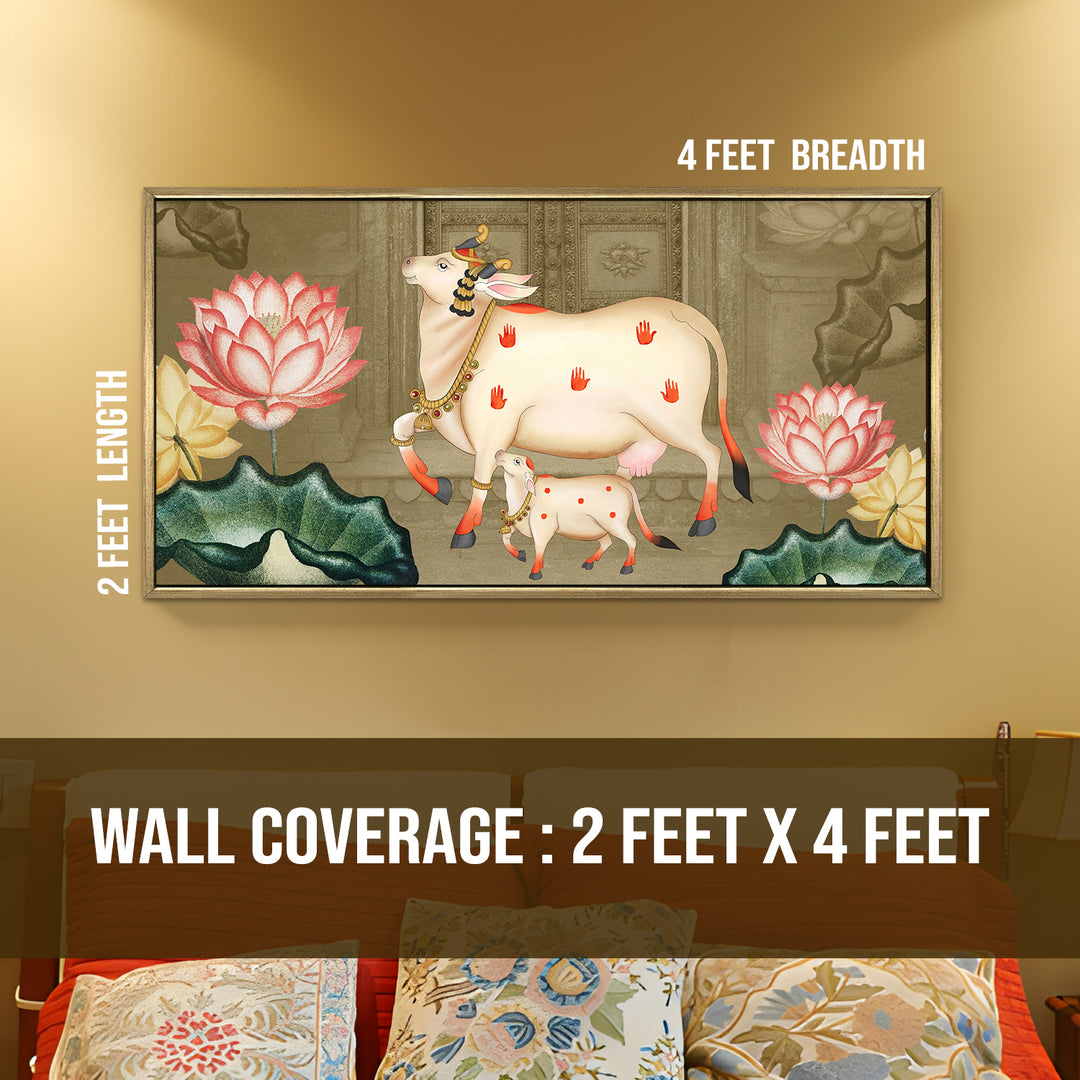 Indian Traditional Pichwai Wall Art Canvas Painting for Home Decor (PICHWA18)