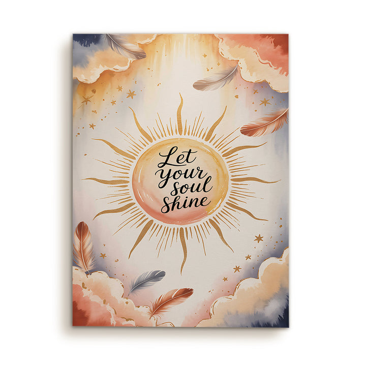 Let Your Soul Shine Boho Motivational Wrapped Canvas HD Print (BOHO_WA_040)