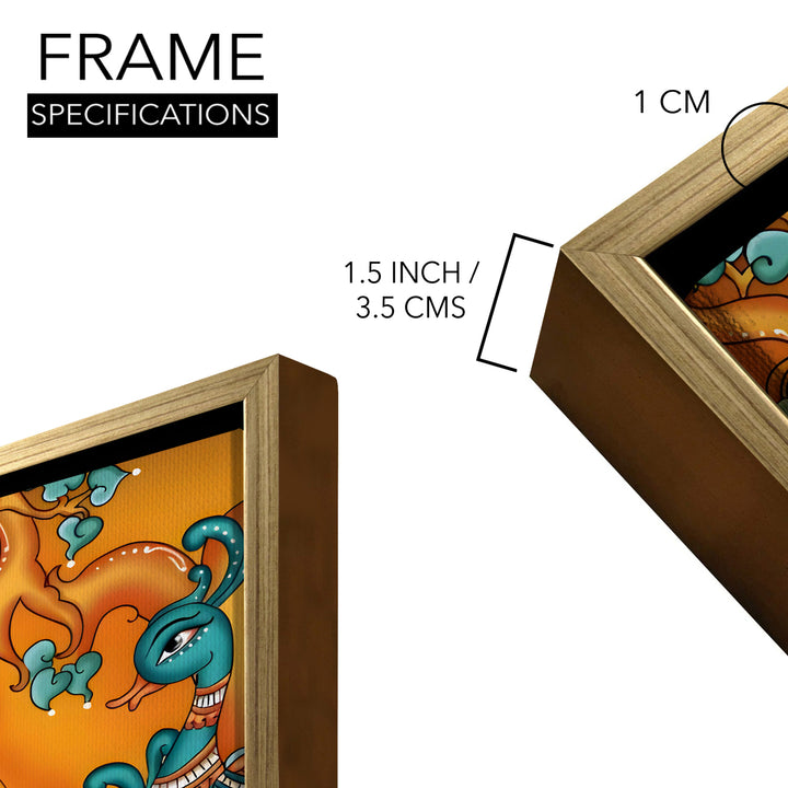 Indian Ethnic Kerala Mural Canvas Painting For Home and Office Wall Decoration