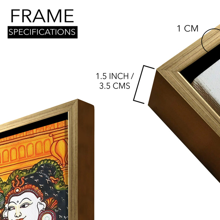 Indian Ethnic Kerala Mural Wall Art Canvas Painting For Home Decoration