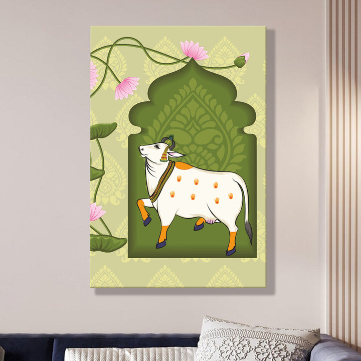 Traditional Pichwai Wall Art | HD Canvas Print Gallery Wrap Painting | Ready to Hang | Perfect for Home & Office Décor | Size: 20x30 Inch (PICWA41)