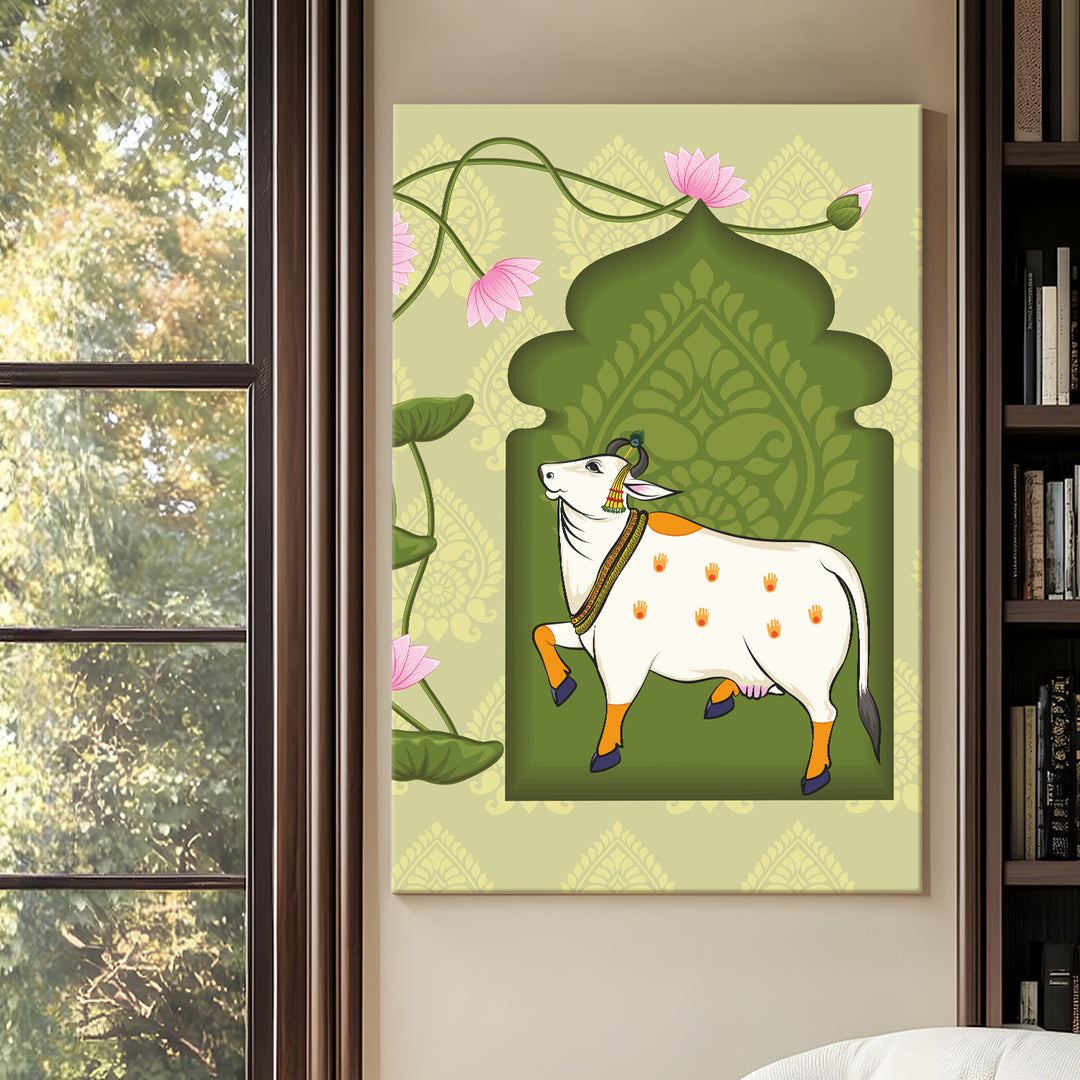 Traditional Pichwai Wall Art | HD Canvas Print Gallery Wrap Painting | Ready to Hang | Perfect for Home & Office Décor | Size: 20x30 Inch (PICWA41)