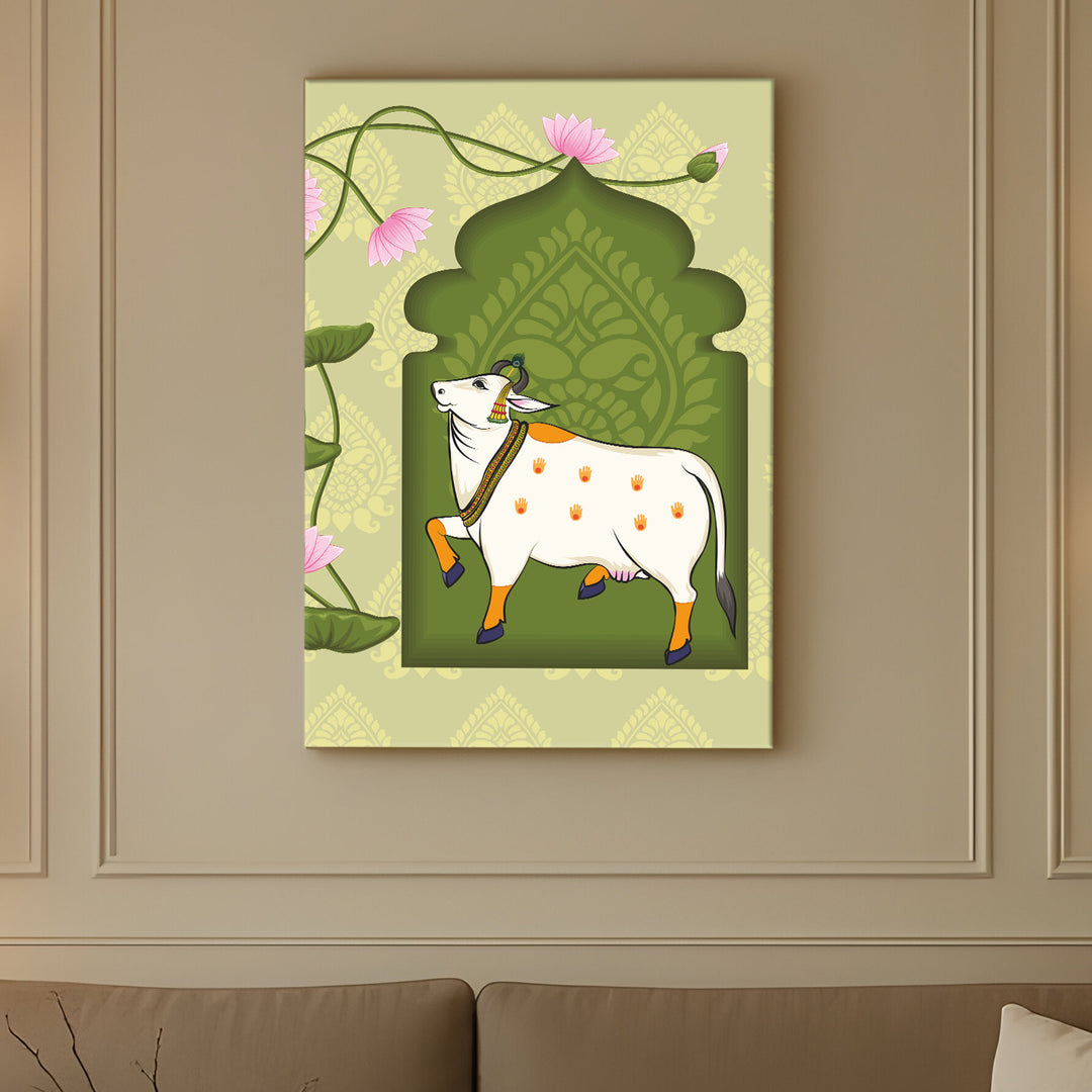 Traditional Pichwai Wall Art | HD Canvas Print Gallery Wrap Painting | Ready to Hang | Perfect for Home & Office Décor | Size: 20x30 Inch (PICWA41)