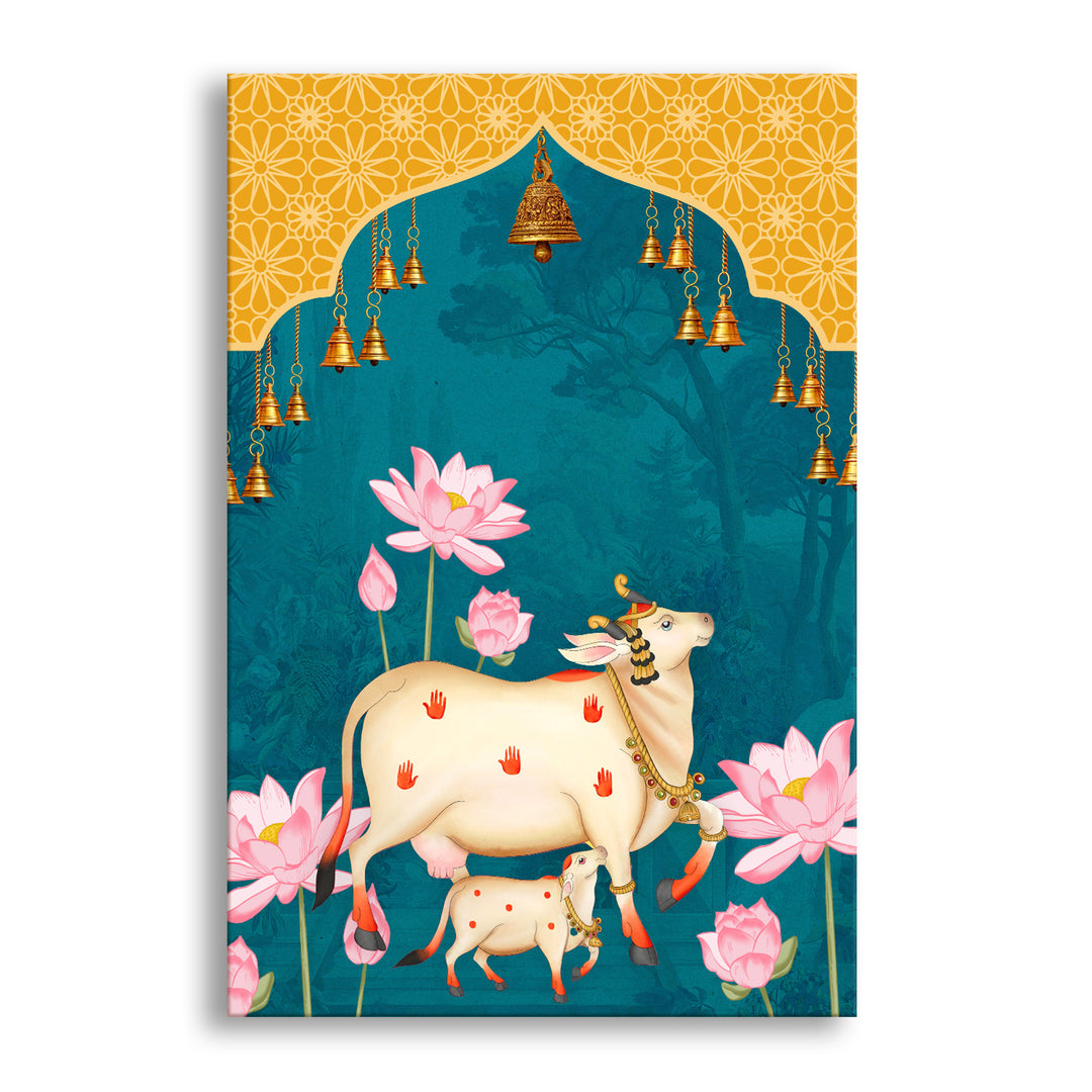 Traditional Pichwai Wall Art | HD Canvas Print Gallery Wrap Painting | Ready to Hang | Perfect for Home & Office Décor | Size: 20x30 Inch (PICWA42)