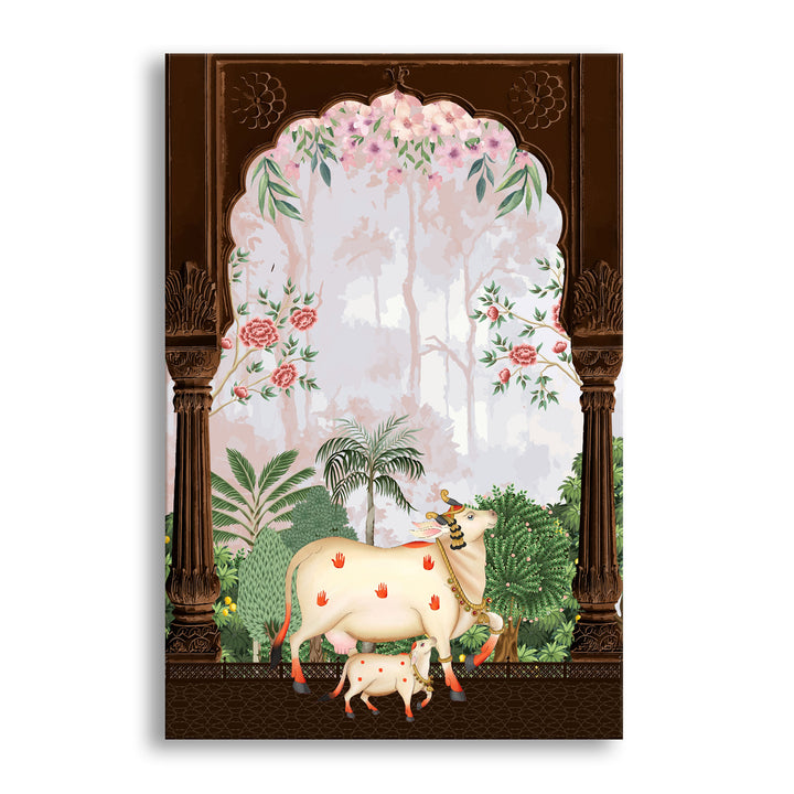 Traditional Pichwai Wall Art | HD Canvas Print Gallery Wrap Painting | Ready to Hang | Perfect for Home & Office Décor | Size: 20x30 Inch (PICWA43)