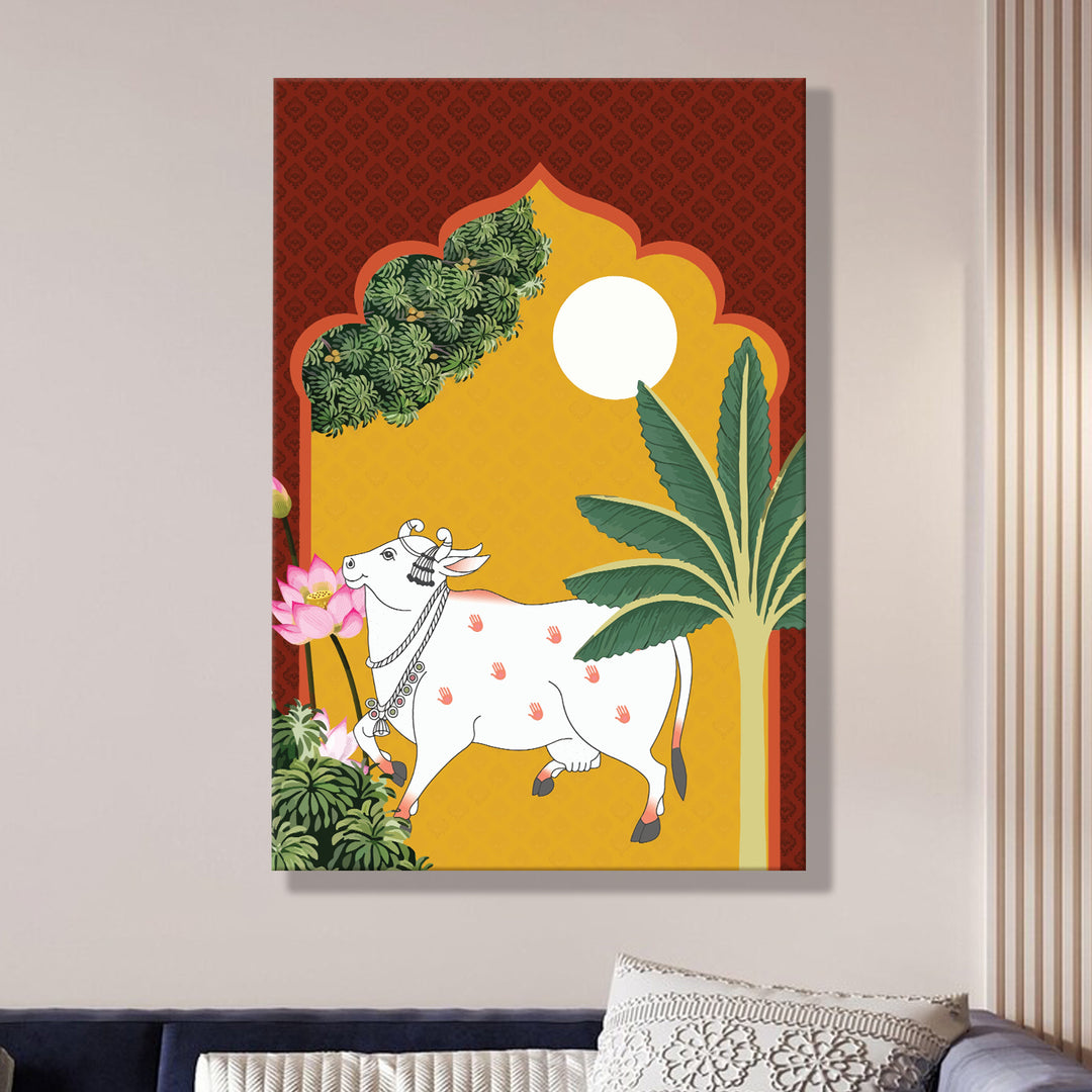 Traditional Pichwai Wall Art | HD Canvas Print Gallery Wrap Painting | Ready to Hang | Perfect for Home & Office Décor | Size: 20x30 Inch (PICWA44)