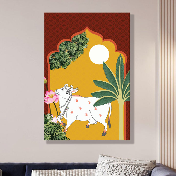 Traditional Pichwai Wall Art | HD Canvas Print Gallery Wrap Painting | Ready to Hang | Perfect for Home & Office Décor | Size: 20x30 Inch (PICWA44)