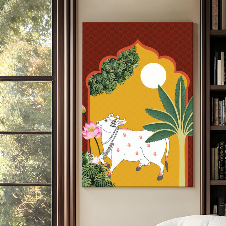 Traditional Pichwai Wall Art | HD Canvas Print Gallery Wrap Painting | Ready to Hang | Perfect for Home & Office Décor | Size: 20x30 Inch (PICWA44)