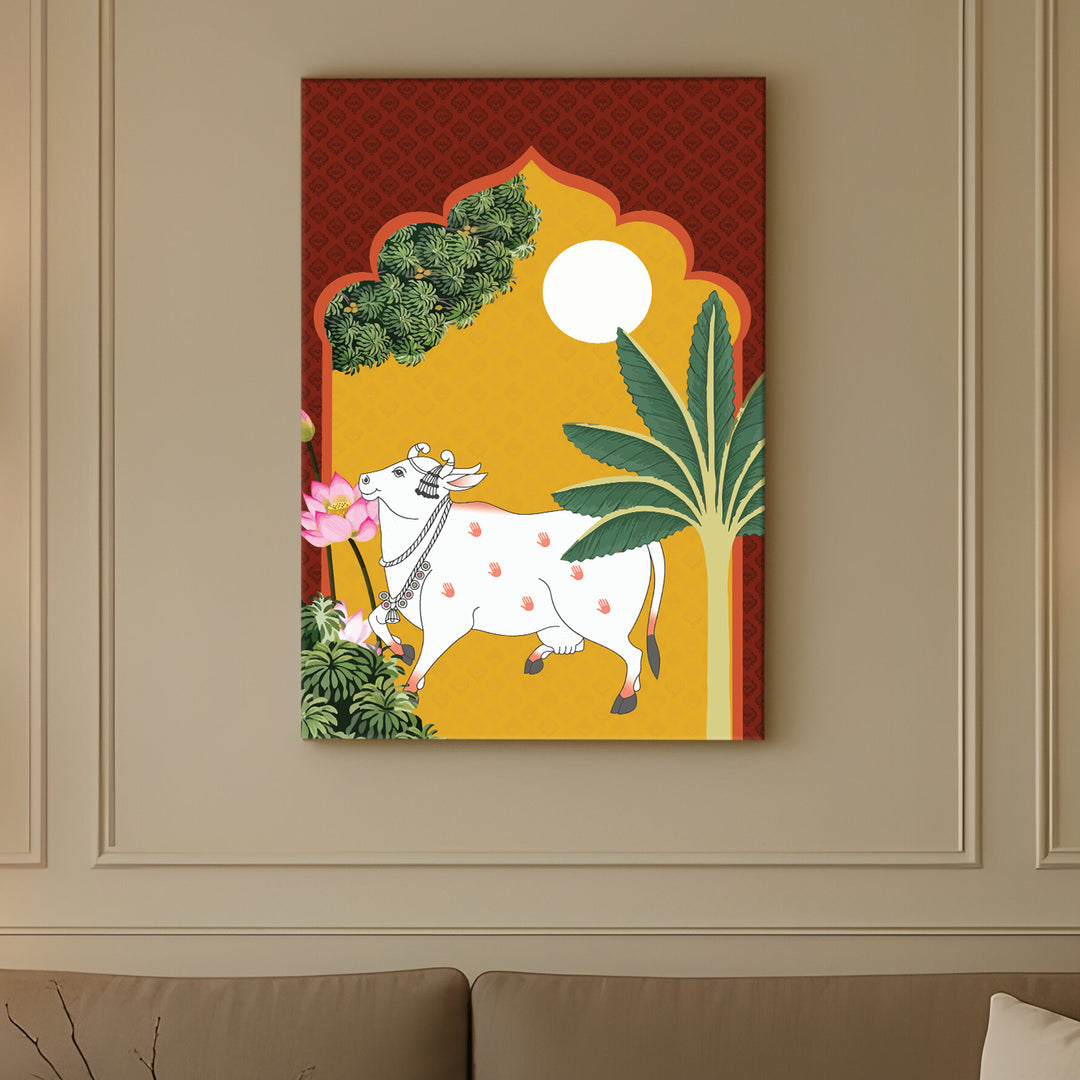 Traditional Pichwai Wall Art | HD Canvas Print Gallery Wrap Painting | Ready to Hang | Perfect for Home & Office Décor | Size: 20x30 Inch (PICWA44)