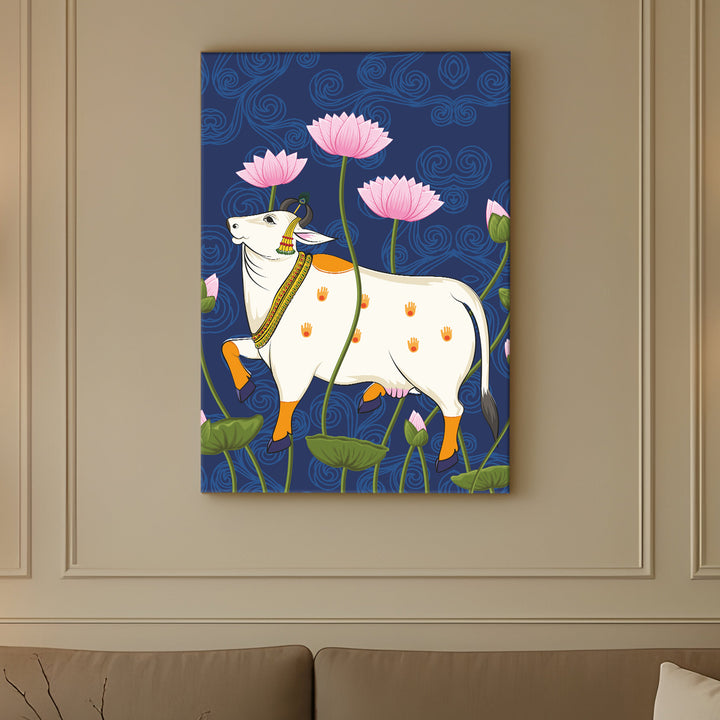 Traditional Pichwai Wall Art | HD Canvas Print Gallery Wrap Painting | Ready to Hang | Perfect for Home & Office Décor | Size: 20x30 Inch (PICWA45)