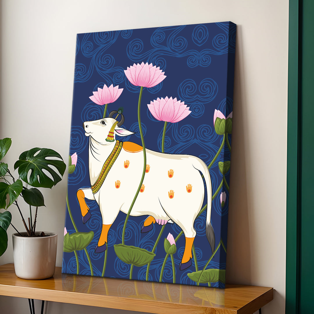 Traditional Pichwai Wall Art | HD Canvas Print Gallery Wrap Painting | Ready to Hang | Perfect for Home & Office Décor | Size: 20x30 Inch (PICWA45)