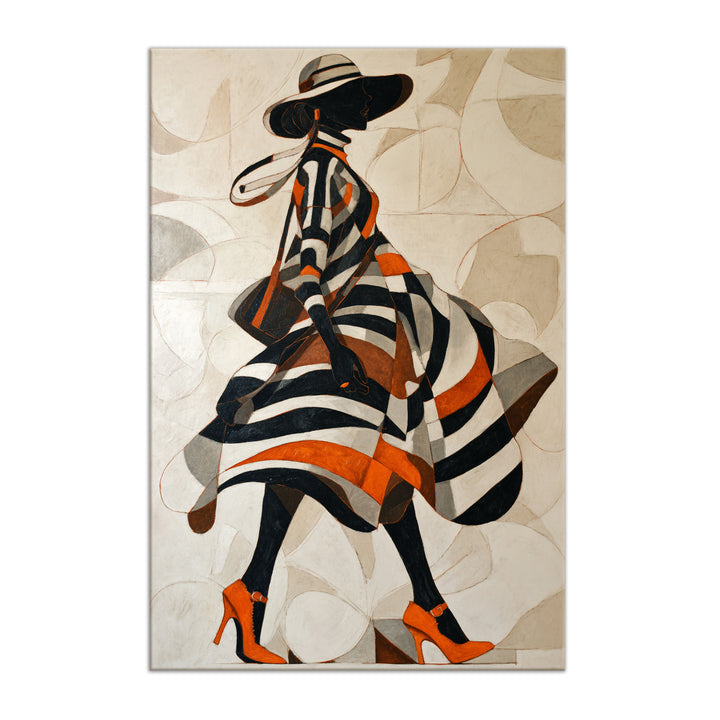 Striped Elegance Abstract Art Wrapped Canvas HD Print (ABSTRACT_WA_080)