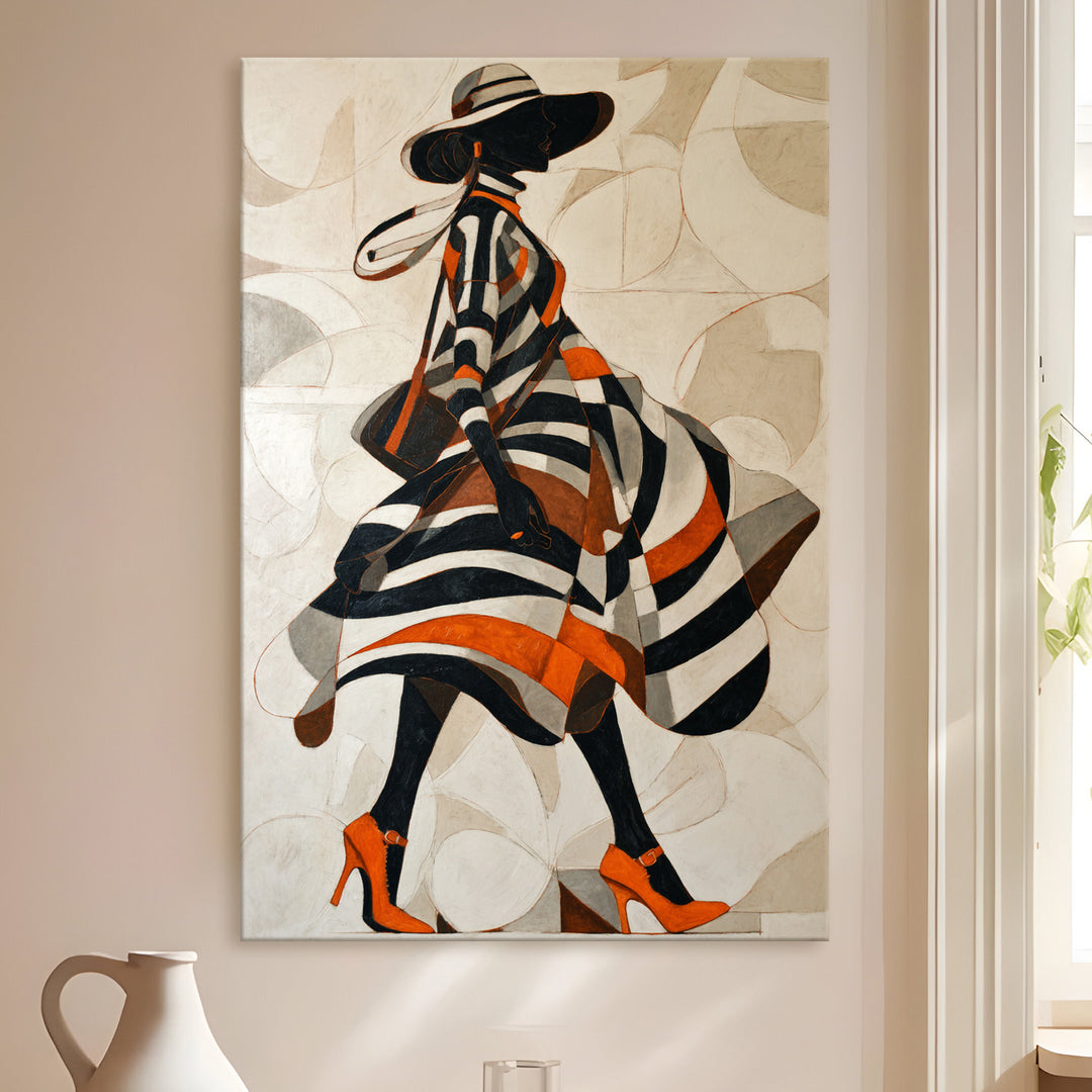 Striped Elegance Abstract Art Wrapped Canvas HD Print (ABSTRACT_WA_080)