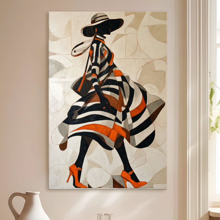 Striped Elegance Abstract Art Wrapped Canvas HD Print (ABSTRACT_WA_080)