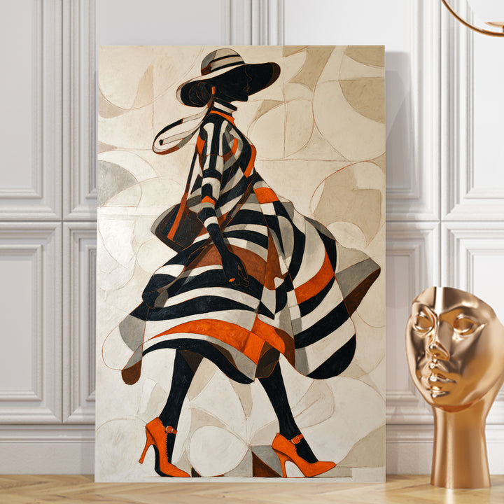 Striped Elegance Abstract Art Wrapped Canvas HD Print (ABSTRACT_WA_080)