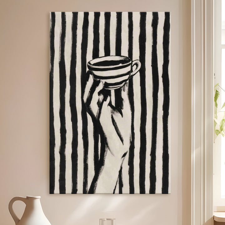 Coffee Lines Abstract Art Wrapped Canvas HD Print (ABSTRACT_WA_081)