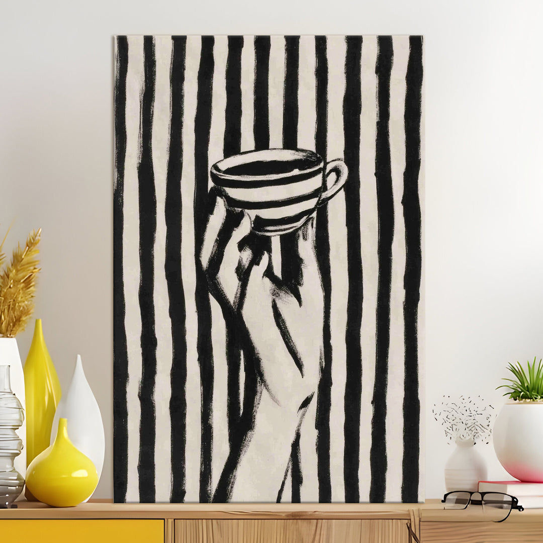 Coffee Lines Abstract Art Wrapped Canvas HD Print (ABSTRACT_WA_081)