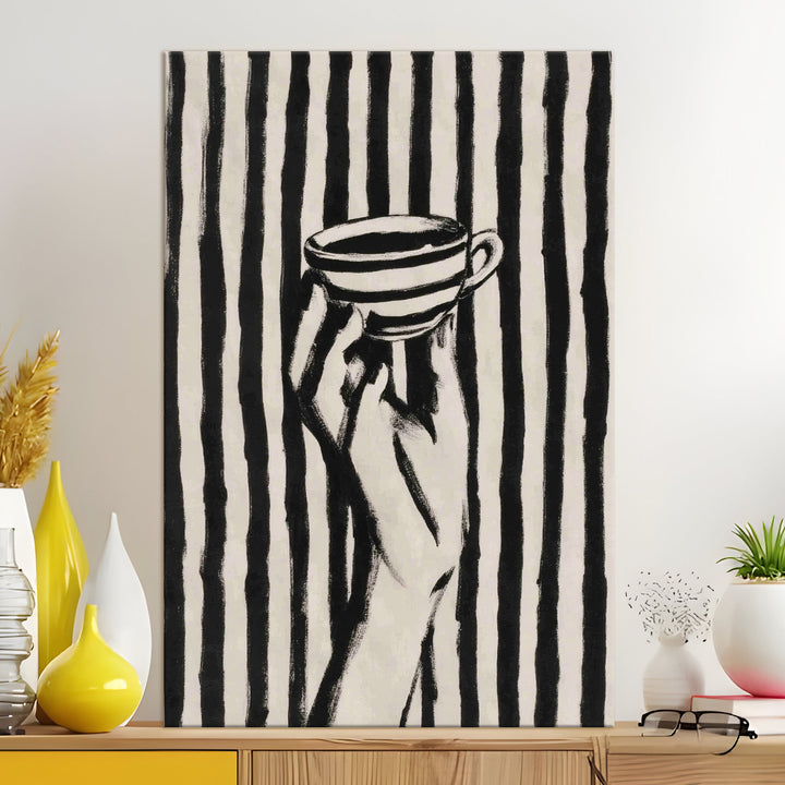 Coffee Lines Abstract Art Wrapped Canvas HD Print (ABSTRACT_WA_081)