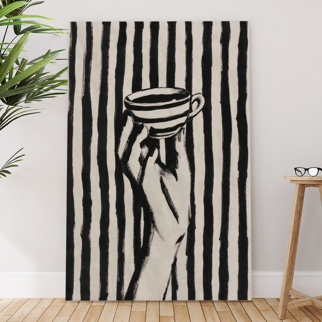 Coffee Lines Abstract Art Wrapped Canvas HD Print (ABSTRACT_WA_081)