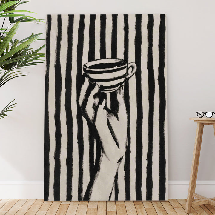 Coffee Lines Abstract Art Wrapped Canvas HD Print (ABSTRACT_WA_081)