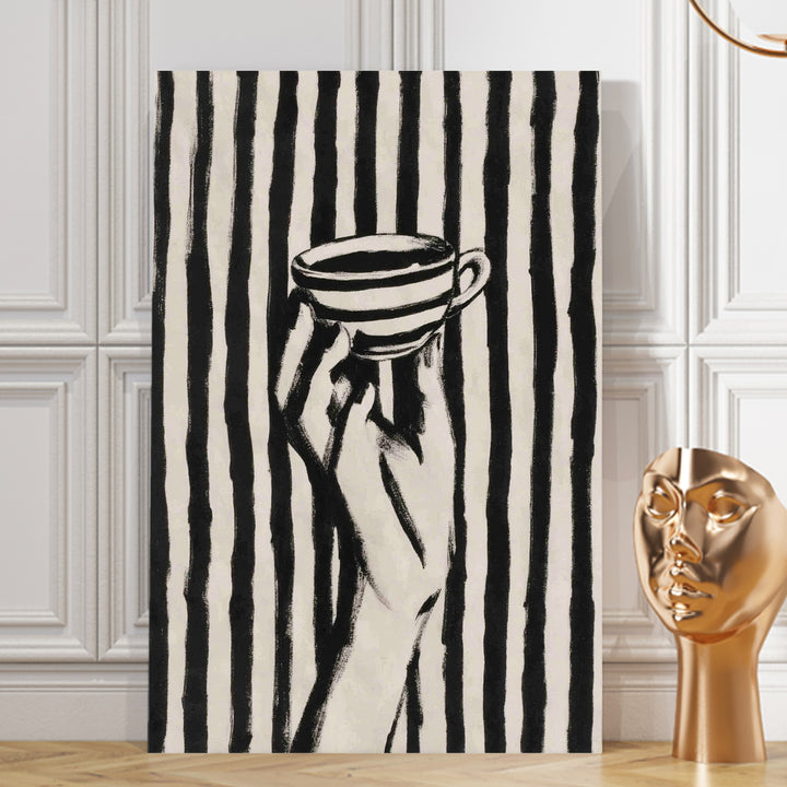 Coffee Lines Abstract Art Wrapped Canvas HD Print (ABSTRACT_WA_081)