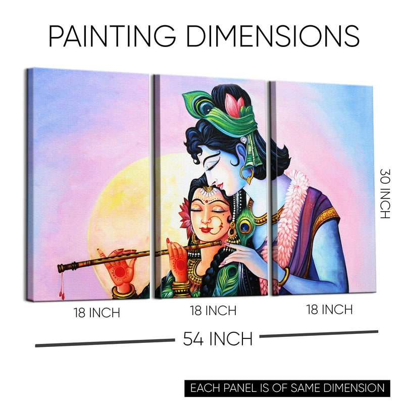 Radha Krishna Wall Art Canvas Paintings For Living Room