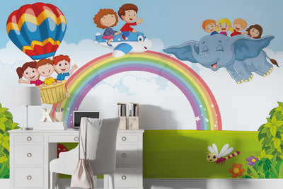 Rainbow Wallpaper Mural For Children's Room Wall