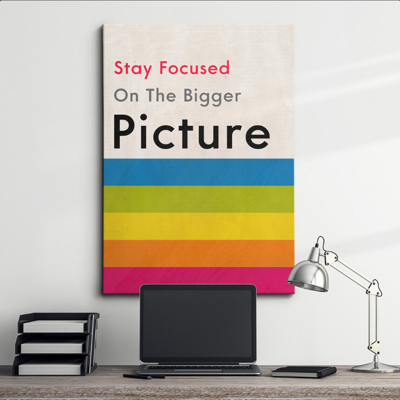 Stay Focused Inspirational Canvas Framed Posters With Motivational Quotes in Large Size for Office and Startups.