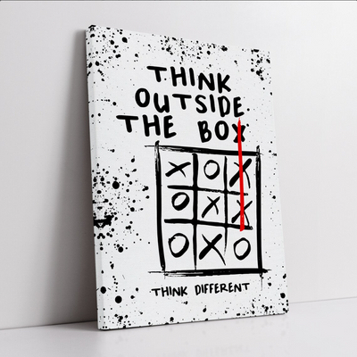 Think Outside The Box Inspirational Canvas Framed Posters With Motivational Quotes in Large Size for Office and Startups.