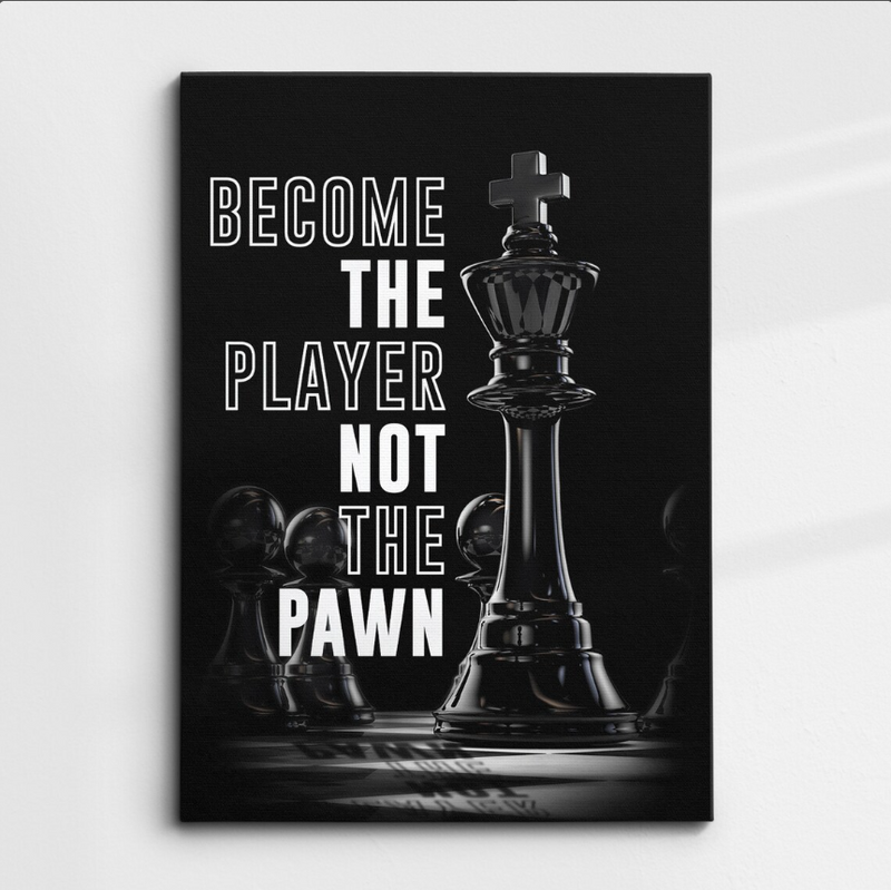 Become The Player Inspirational Canvas Framed Posters With Motivational Quotes in Large Size for Office and Startups.