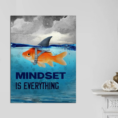 Mindset is Everything Inspirational Canvas Framed Posters With Motivational Quotes in Large Size for Office and Startups.