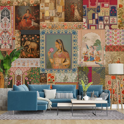 Customized Ethnic Mughal Theme Wallpaper Murals For Home, Hotel and Café Decoration