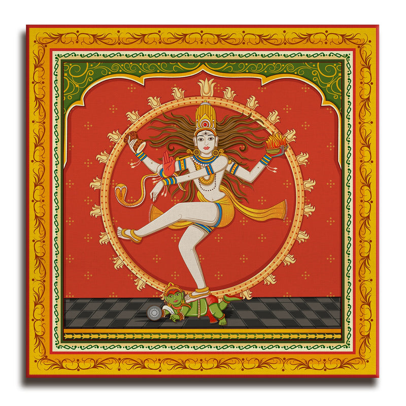 Natraj Dancing Pose Wall Art Canvas Painting For Home and Office Wall Decoration