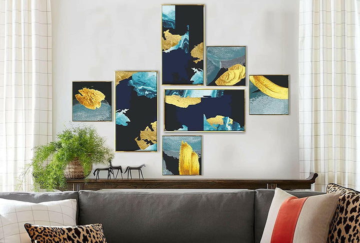 Abstract Floating Frame Canvas Painting For Living Room Wall Decoration