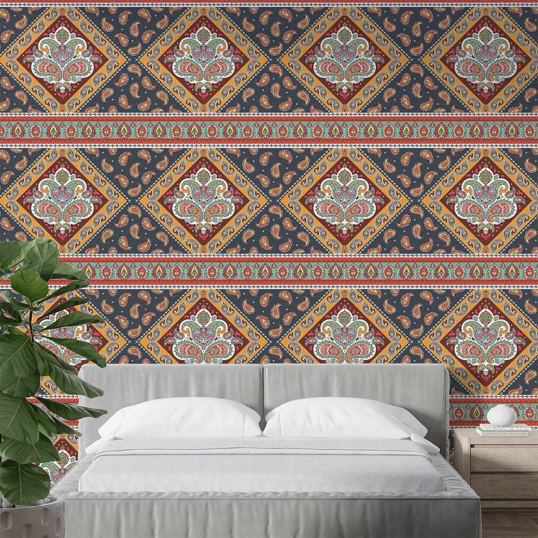 Abstract Geometric Ethnic Pattern Moroccan wallpaper For Living Room Wall decoration