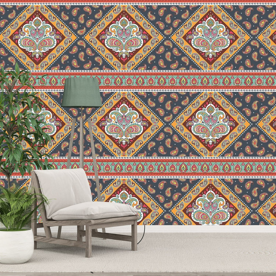 Abstract Geometric Ethnic Pattern Moroccan wallpaper For Living Room Wall decoration