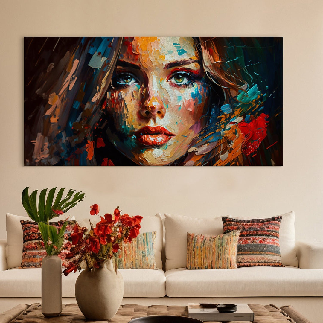 Abstract Modern Art Large Canvas Paintings. Framed Digital Reprints of Famous and Vibrant Artwork (MAWA04)