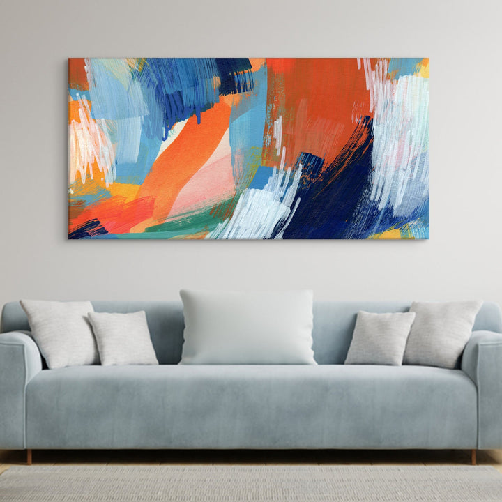 Abstract Modern Art Large Canvas Paintings. Framed Digital Reprints of Famous and Vibrant Artwork (MAWA07)