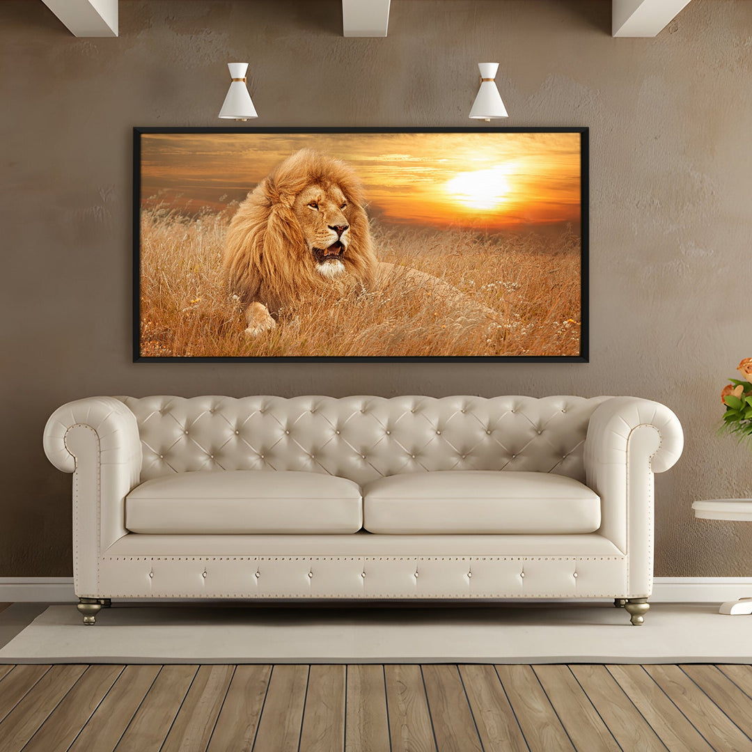 Amazing Wildlife Wall Art. Large Canvas Framed Digital Reprints of Jungle, Wildlife, Animals and Birds. Ready To Hang. Size: 24 Inch x 48 Inch (WBWA25)