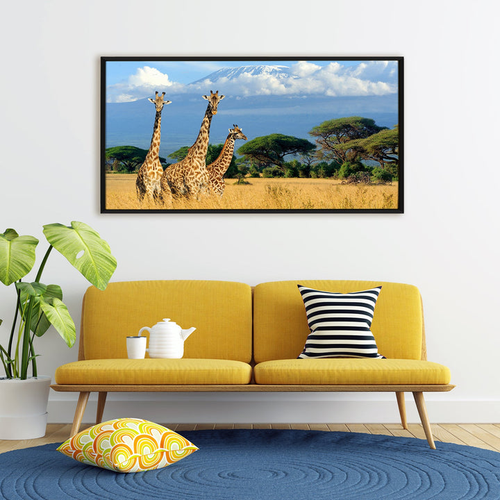 Amazing Wildlife Wall Art. Large Canvas Framed Digital Reprints of Jungle, Wildlife, Animals and Birds. Ready To Hang. Size: 24 Inch x 48 Inch (WBWA27)